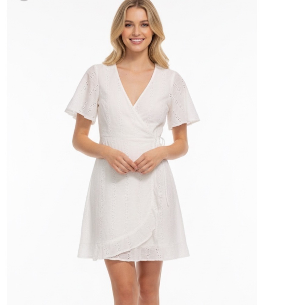 Japna white eyelet boho dress size small